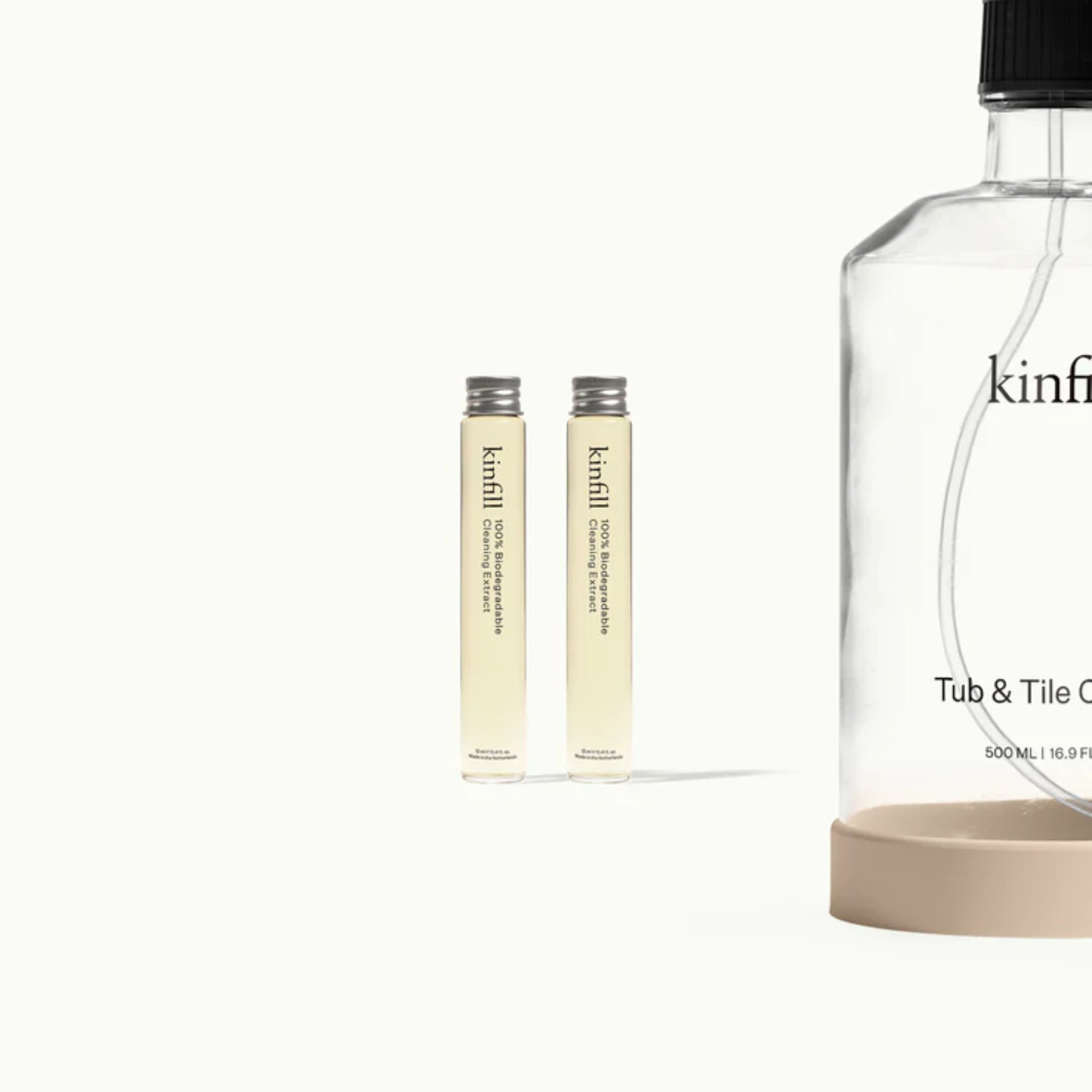 Kinfill Bathroom Cleaner Tub & Tile Refill, eco-friendly, concentrated extract, European made.
