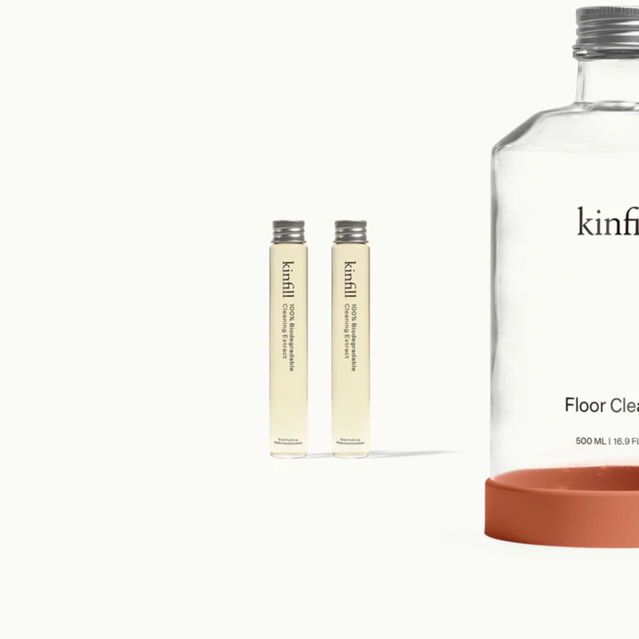 Kinfill Floor Cleaner Refill vial, Naranja n°55 scent, biodegradable and eco-friendly design.
