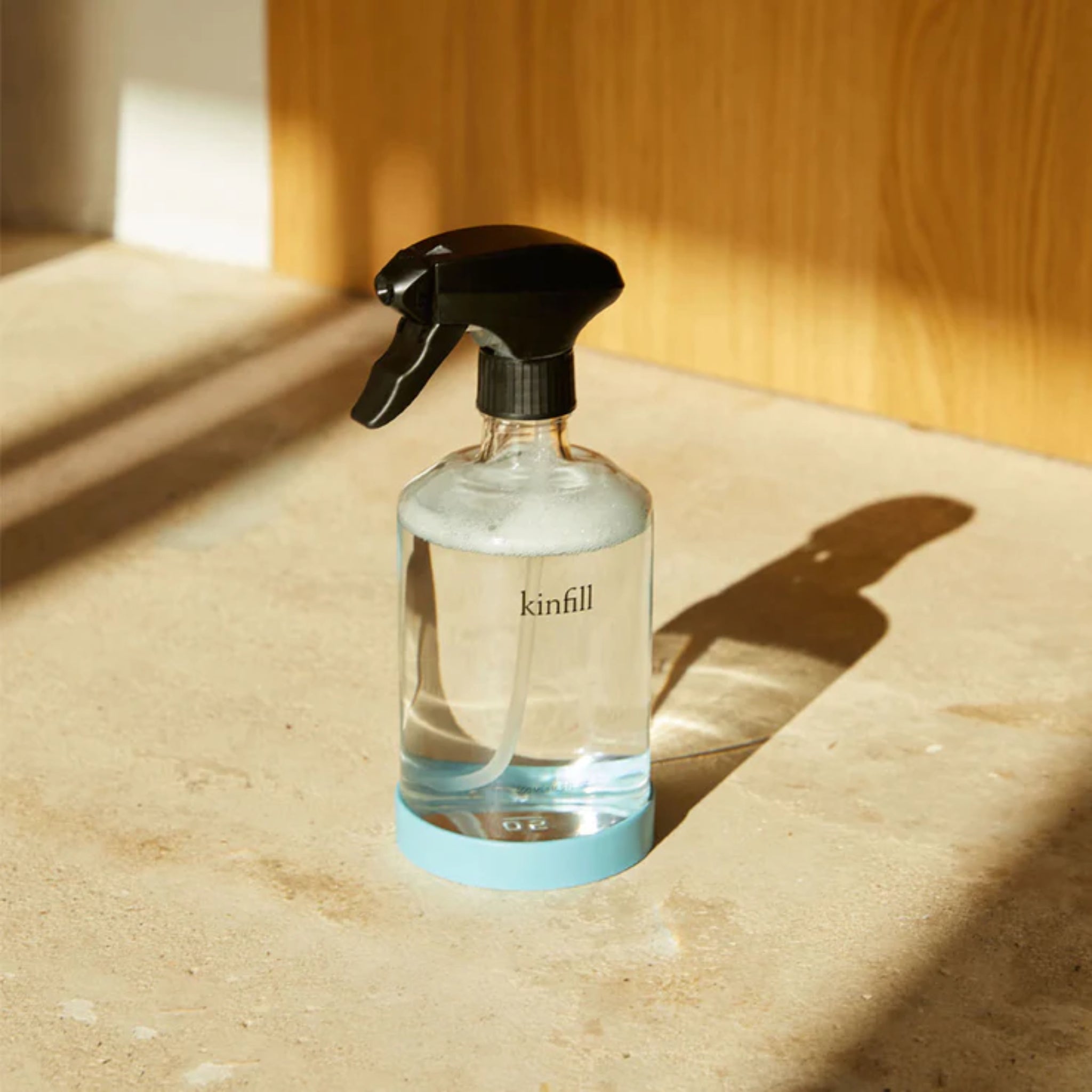 Kinfill Kitchen Cleaner Kit packaging featuring a glass bottle and refill.