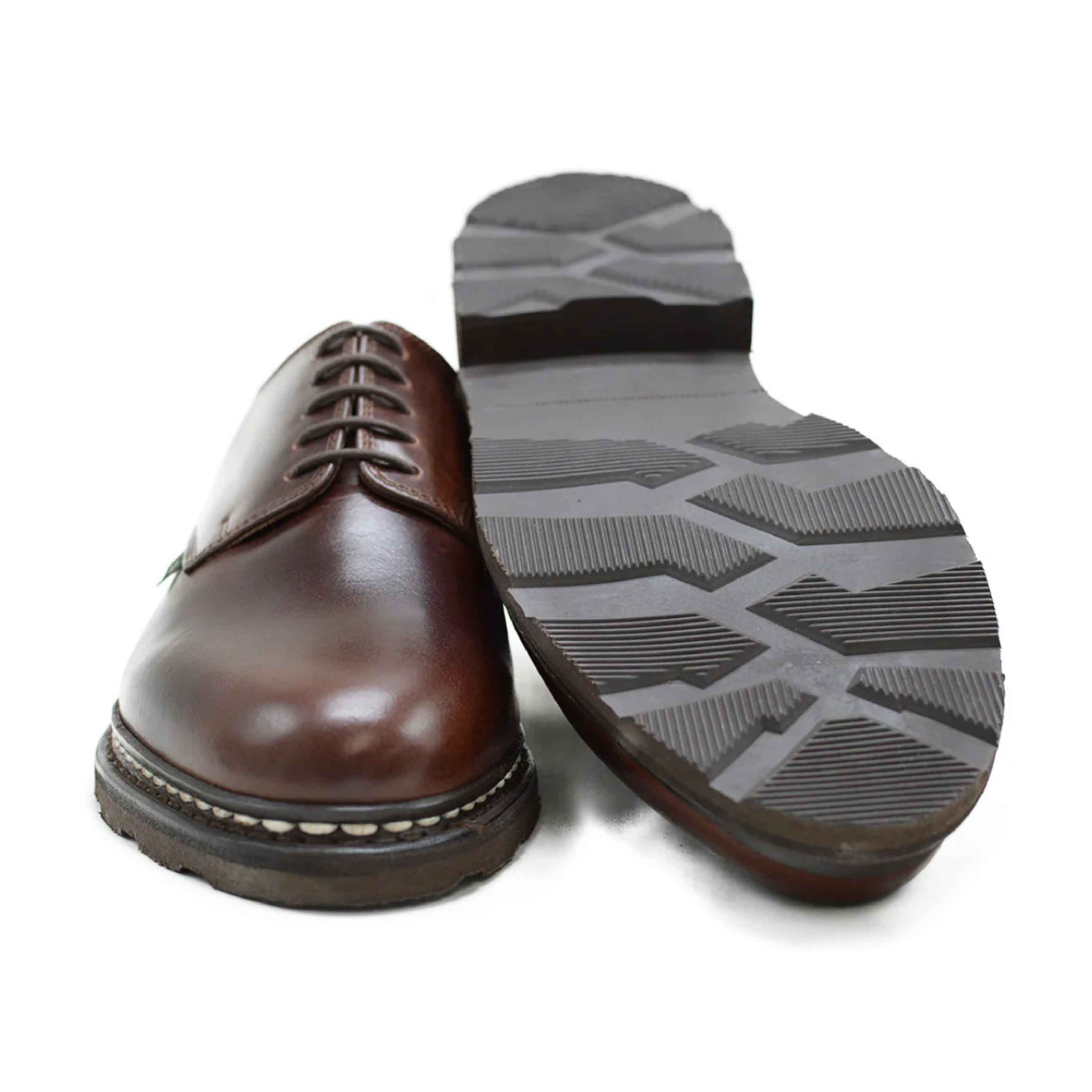 Side view of Arles Griff Marron by Paraboot, showcasing full-grain leather upper.