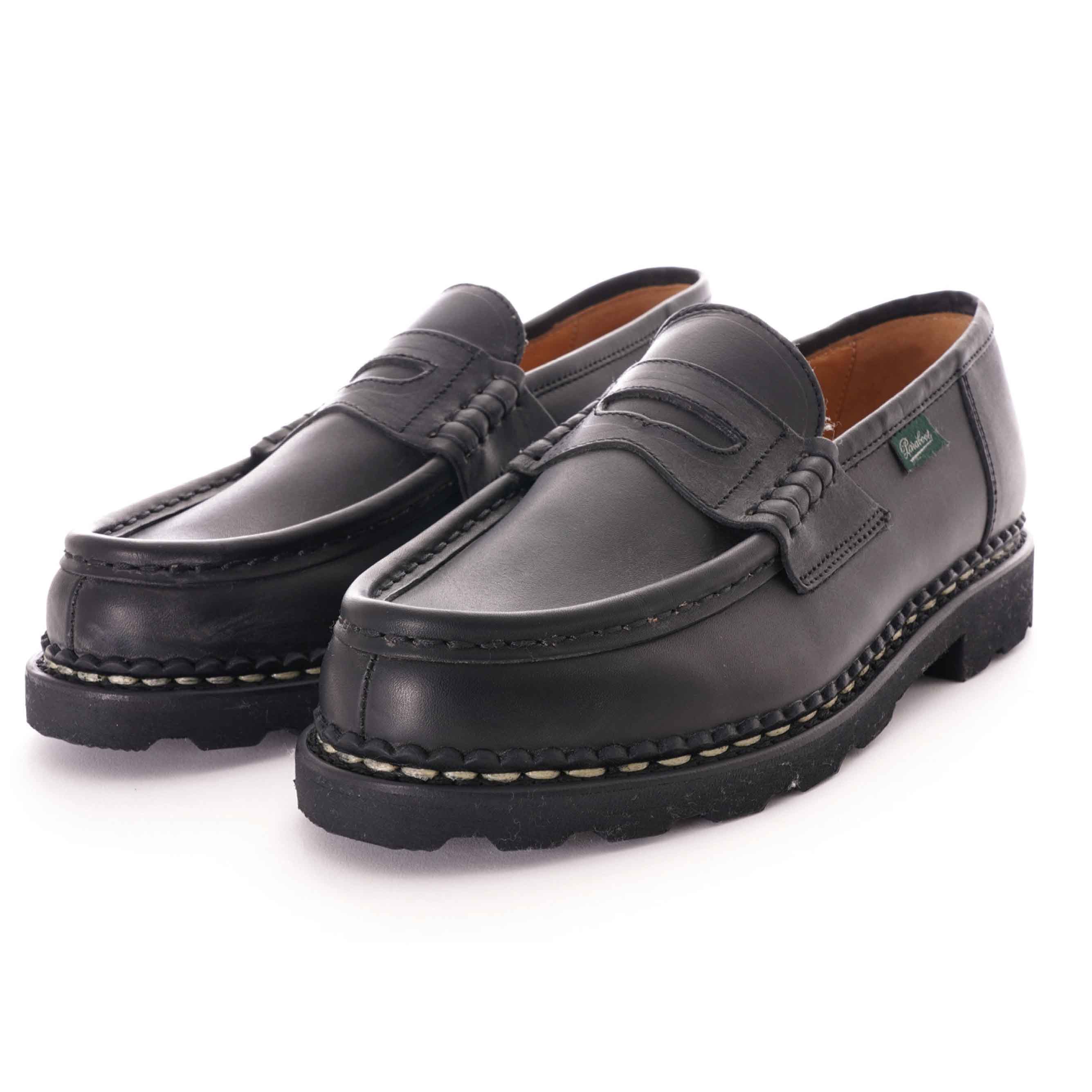 Side view of Paraboot Reims/Marche Marron, full-grain leather, handmade in France.