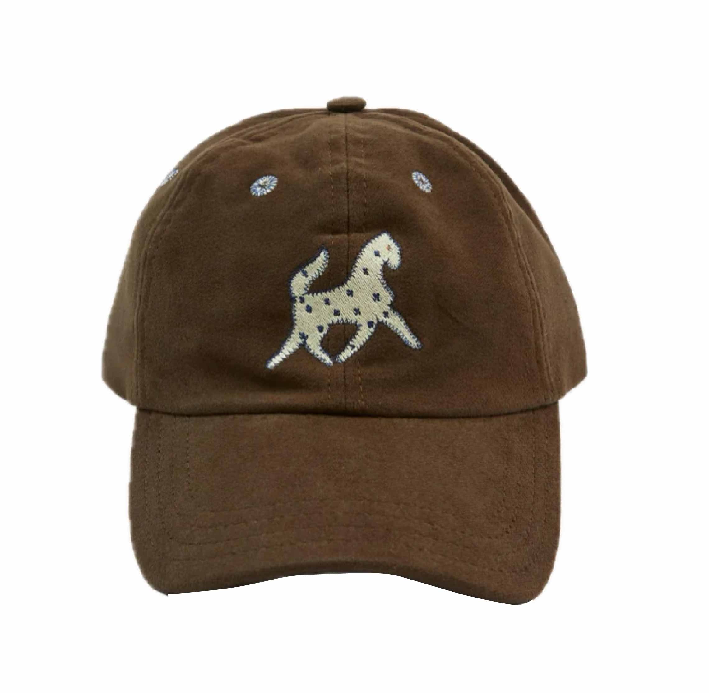 Brown Horse Emblem Moleskin Baseball Cap