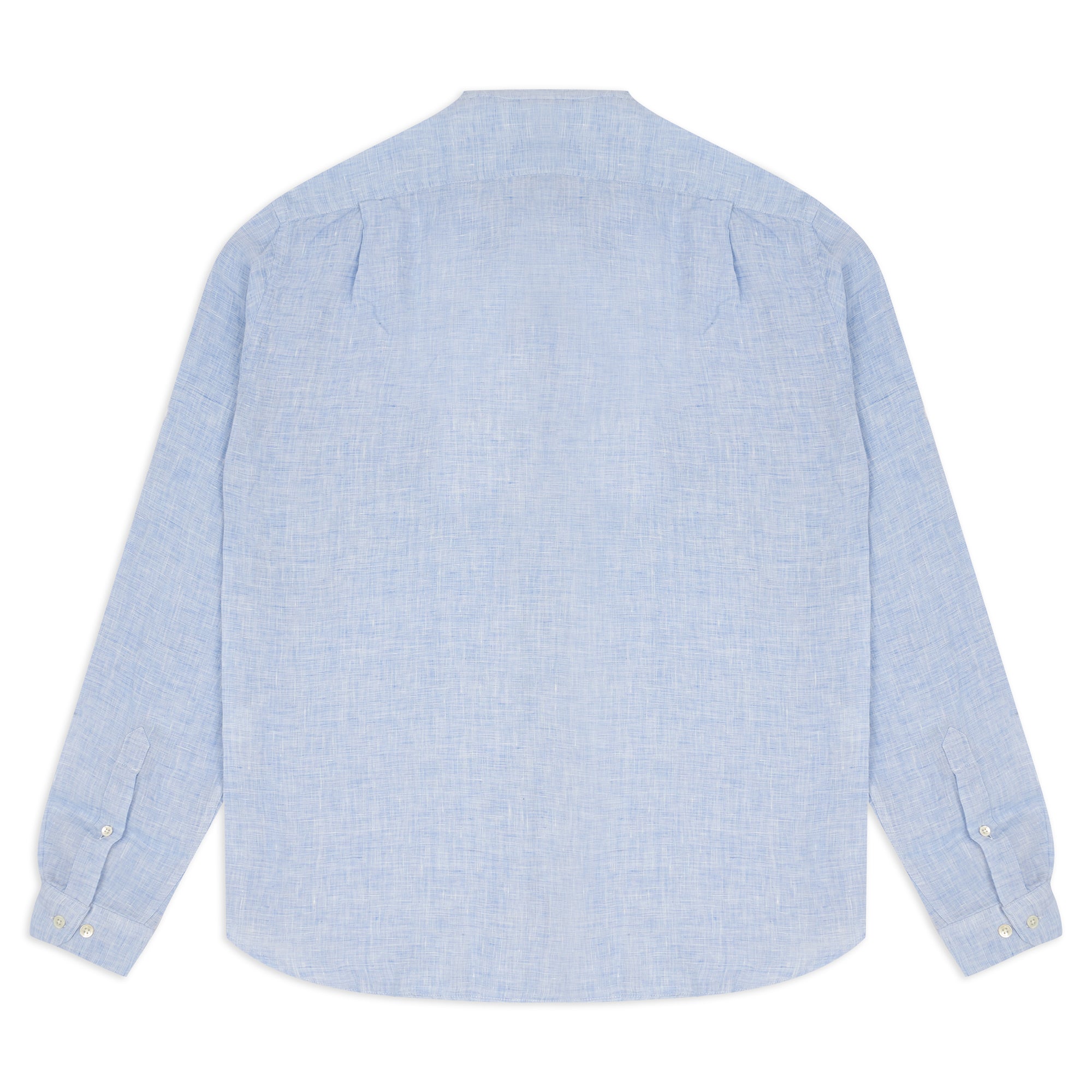 Hartford Premium Grandad Linen Shirt - Light Blue - Burrows and Hare