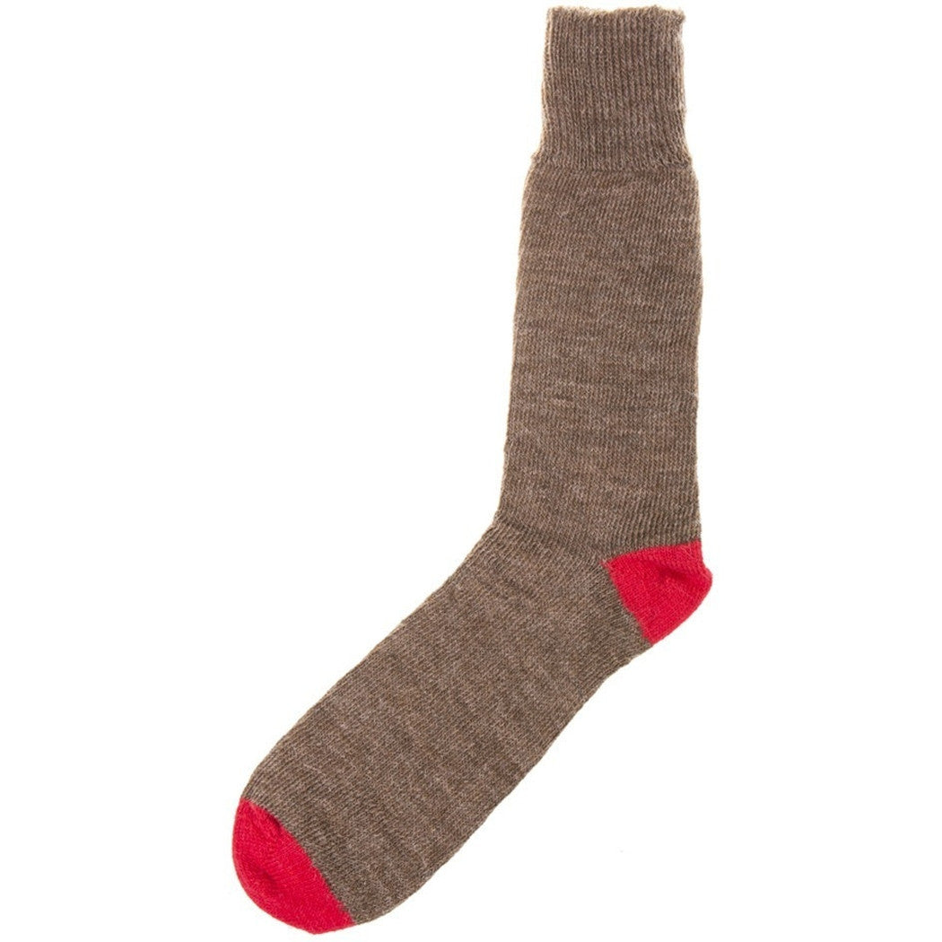 Burrows & Hare Alpaca Socks - Brown and Red